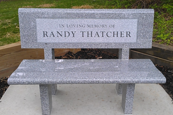This Single Bench Memorial in Gray Granite is usable and is a popular choice to memorialize loved ones who chose cremation. It is also suitable for traditional interment.